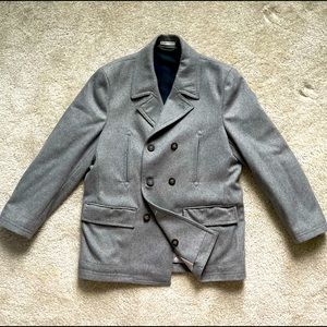 Men’s Gray Wool-Blend Pea Coat